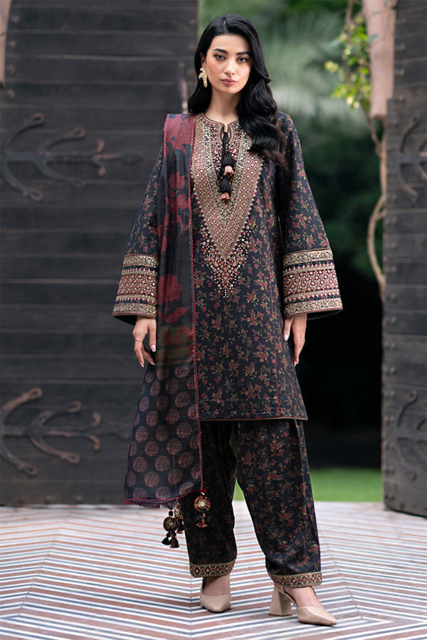 Jazmin Embroidered Khaader 3pc with Whool Shawal- GA1970