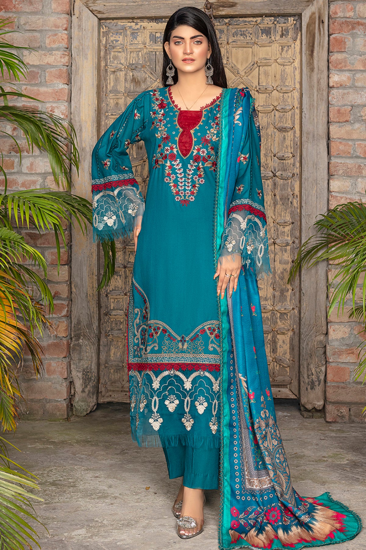 Zooj Original Mahrosh Heavy Embroidered 3PC Dhanak Suit - Zj026 – Natives