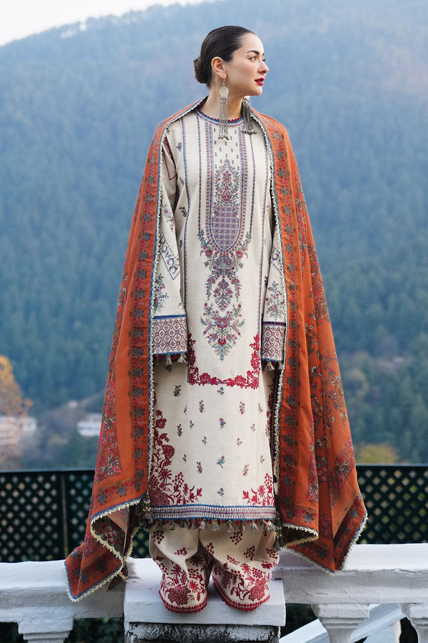 Hussain Rehar 3PC Embroidered Lawn Suit with Printed Chiffon Dupatta -GA2010