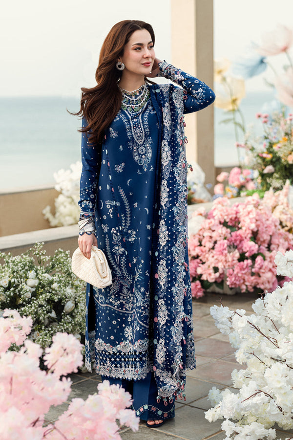 Qalamkar Embroidered Lawn 3pc with Embroidered Slub Net dupatta-GA2016