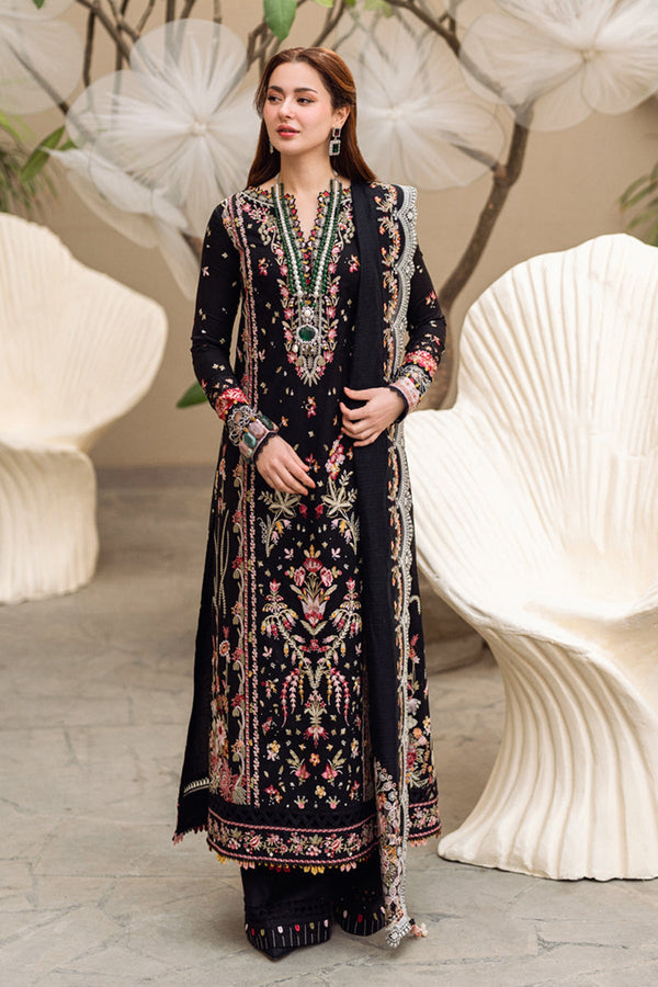 Qalamkar Embroidered Lawn 3pc with Embroidered Slub Net dupatta-GA2013