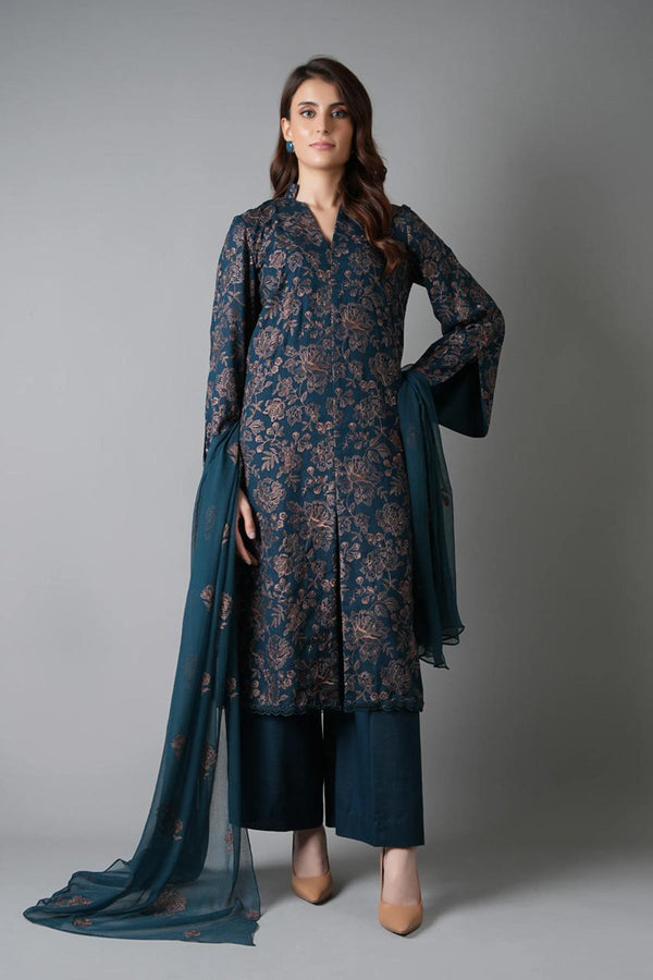 Bareeze 3PC Embroidered karandi Suit with Embroidered Shwal -NA2140