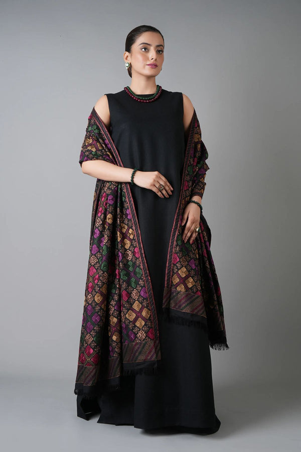 Bareeze 3PC karandi Suit with Embroidered Shwal -NA2141