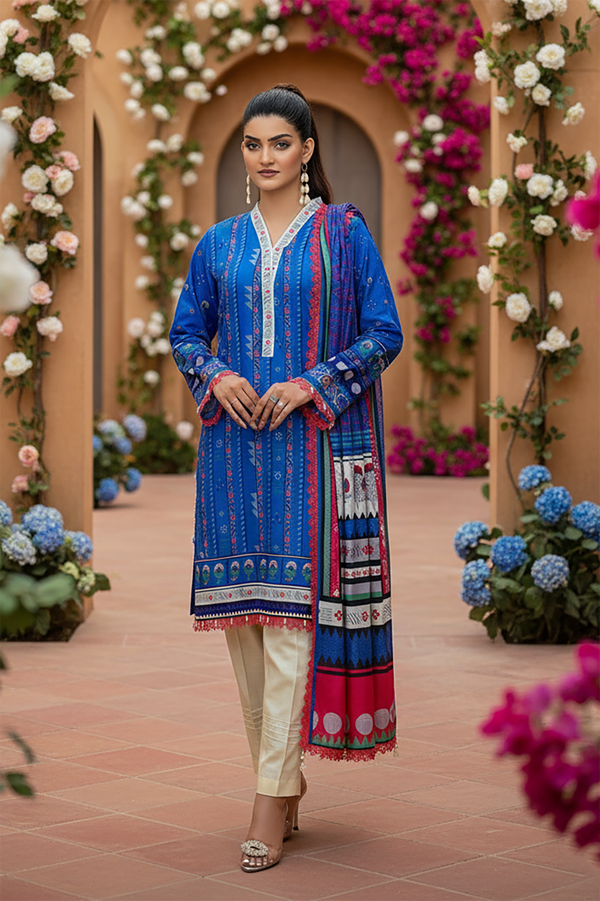 Zooj Original Laleh 3PC Twill Linen Printed Suit - Zj020