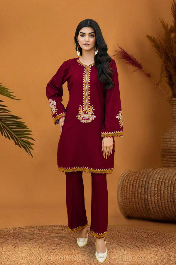 Zooj Original Jeyran Embroidered Dhanak Winter 2PC - Zj022