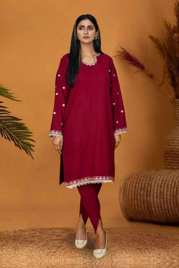 Zooj Original Rudabeh Embroidered Dhanak Winter 2PC - Zj005