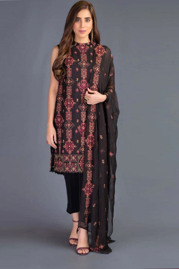Bareeze 3PC Embroidered karandi Suit with Heavy Embroidered Shawal -GA102179