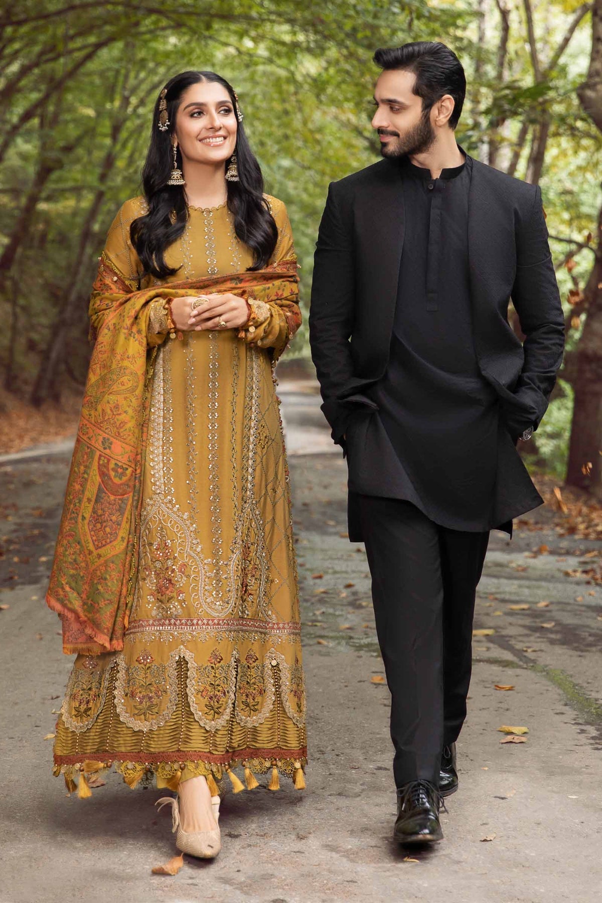 3 Piece Embroidered Dhanak Shirt with Embroidered Dhanak Shawl MB 965