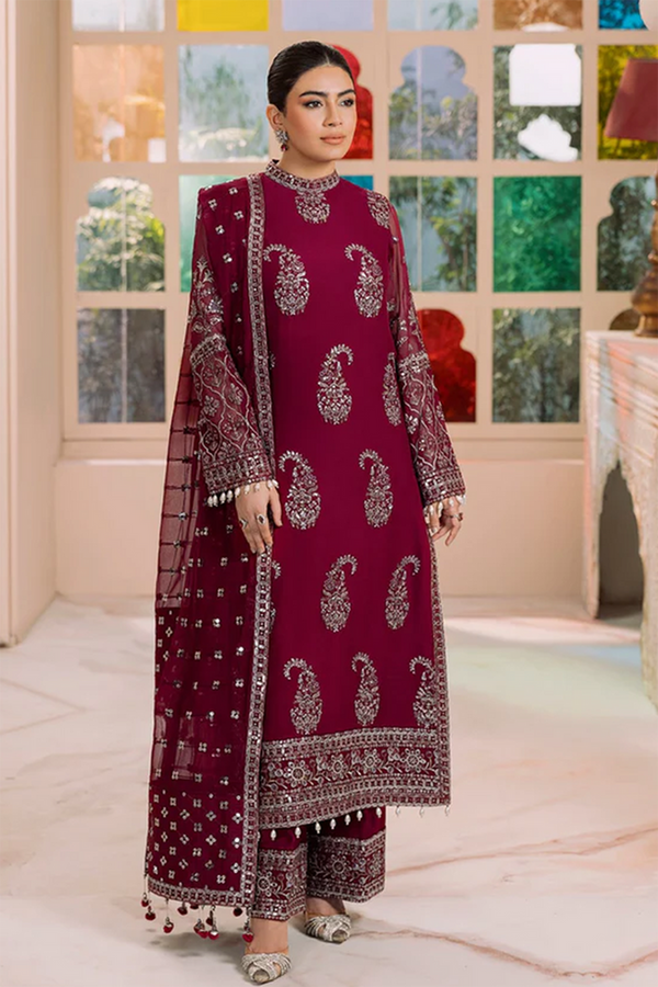 Alizeh Luxury Embroidered Lawn 3pc with Embroidered Chiffon Dupatta- GA1818
