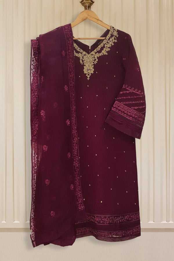 Agha Noor Heavy Embroidered 3pc with Embroidered Organza dupatta-GA1804