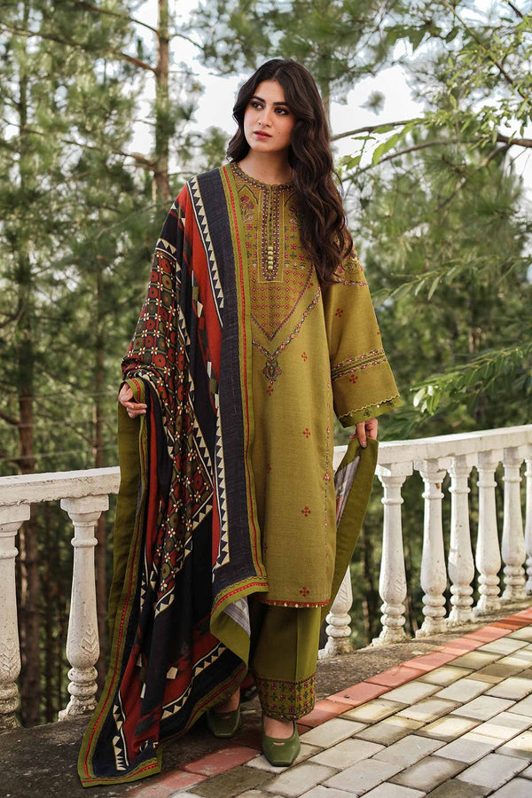 Zara Shahjahan 3PC Embroidered Dhanak with Embroidered Dhanak Shawl - GA1759