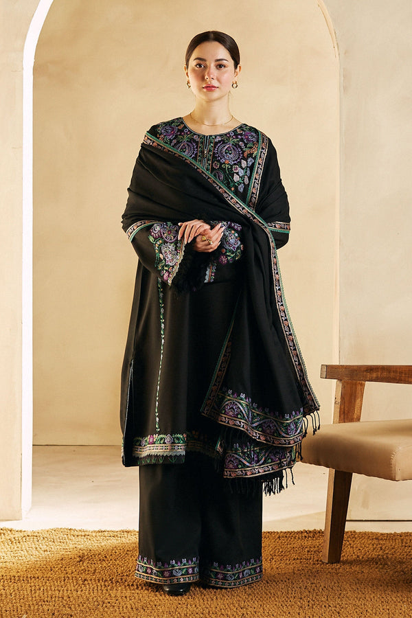 Zara shajahan 3PC Embroidered Dhanak with Embroidered Dhanak Shawl - GA1782