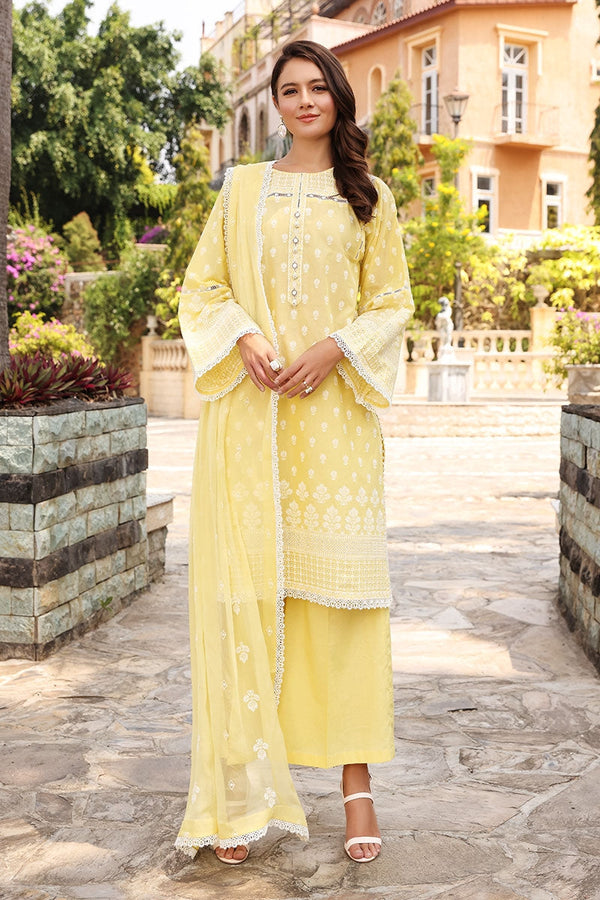 Bareeze Embroidered Lawn 3pc with  Embroidered Chiffon Dupatta- GA1822