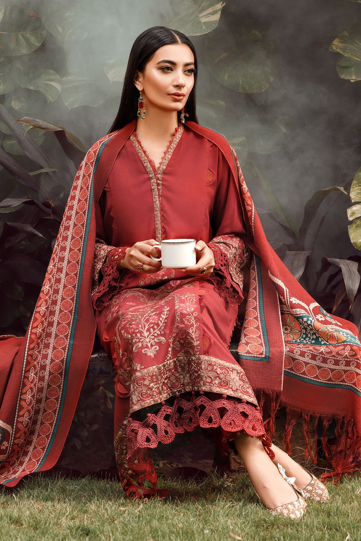 BQ 140-3 Piece Unstitched Fully Embroidered Dhanak Suit main image 1